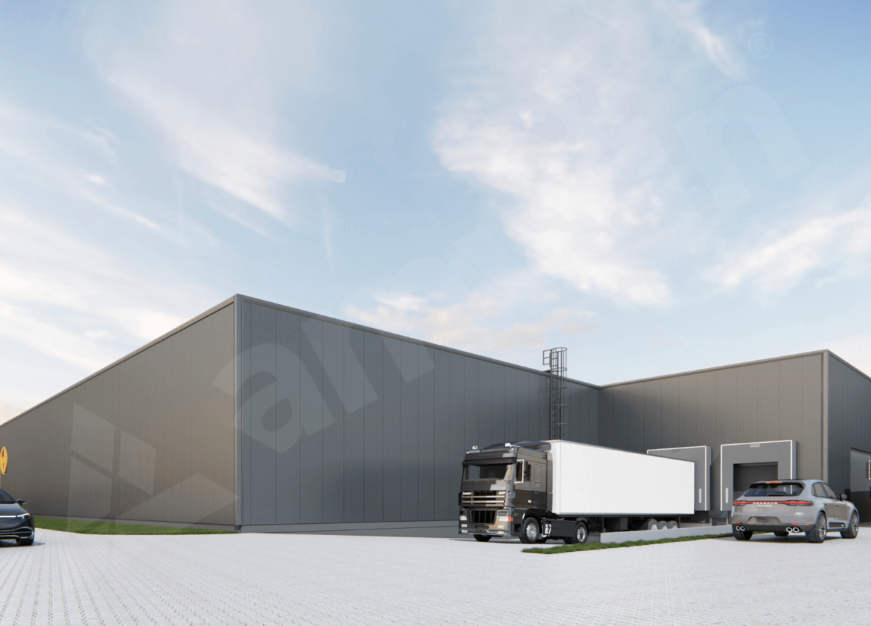 doki zaladunkowe w hali magazynowej